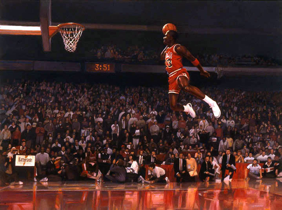 THE MICHAEL JORDAN OF PAINTINGS oil on canvas Scott Lenhardt